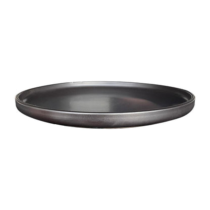 Plato Principal Cerámica Rustica 27 Cm Negro Línea Oslo