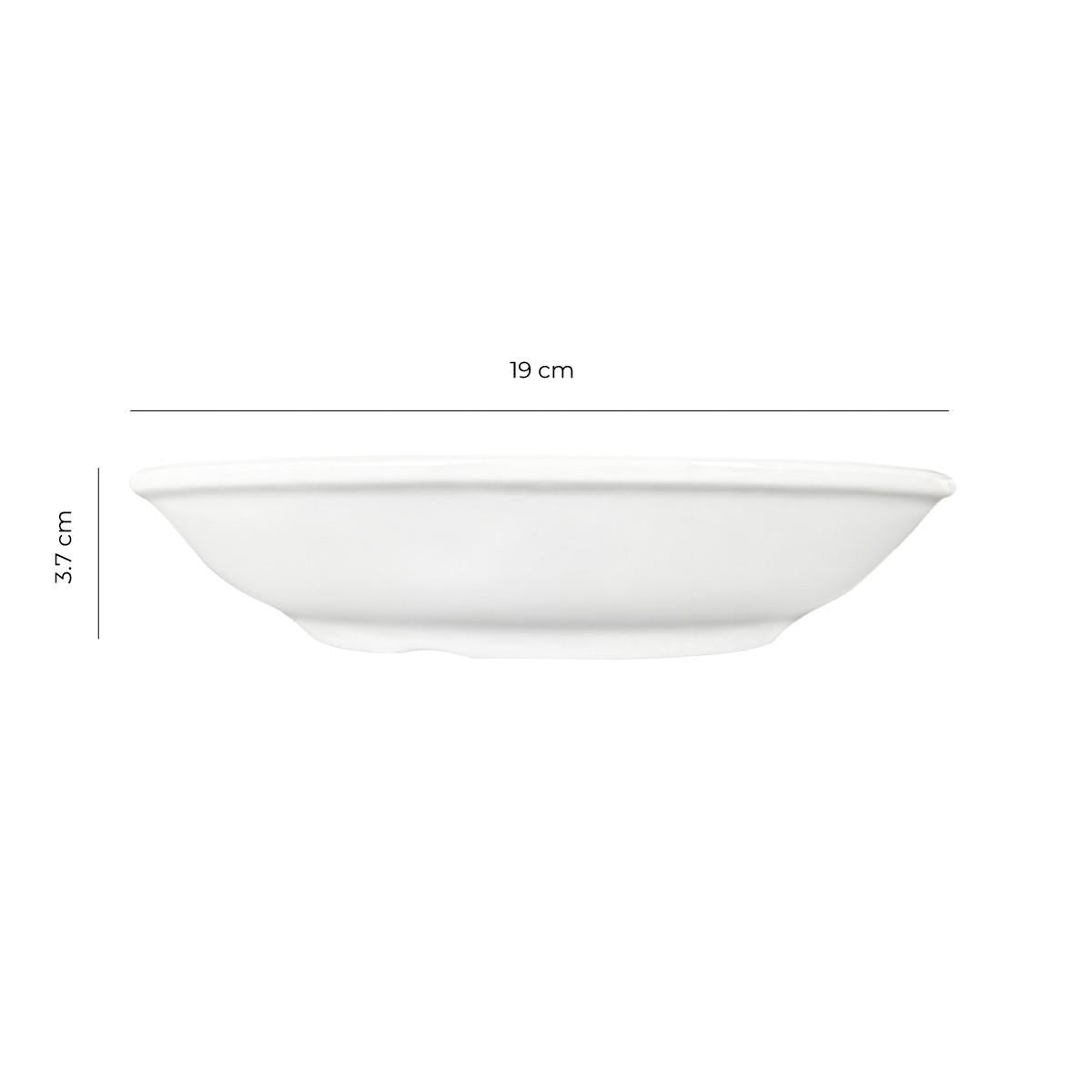 Plato Melamina Hondo Sin Borde Blanca 19 Cm Línea Clásica