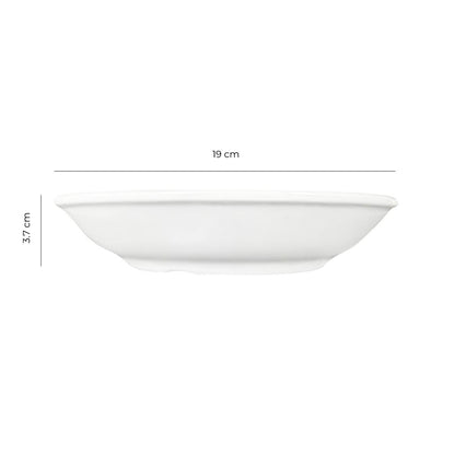Plato Melamina Hondo Sin Borde Blanca 19 Cm Línea Clásica