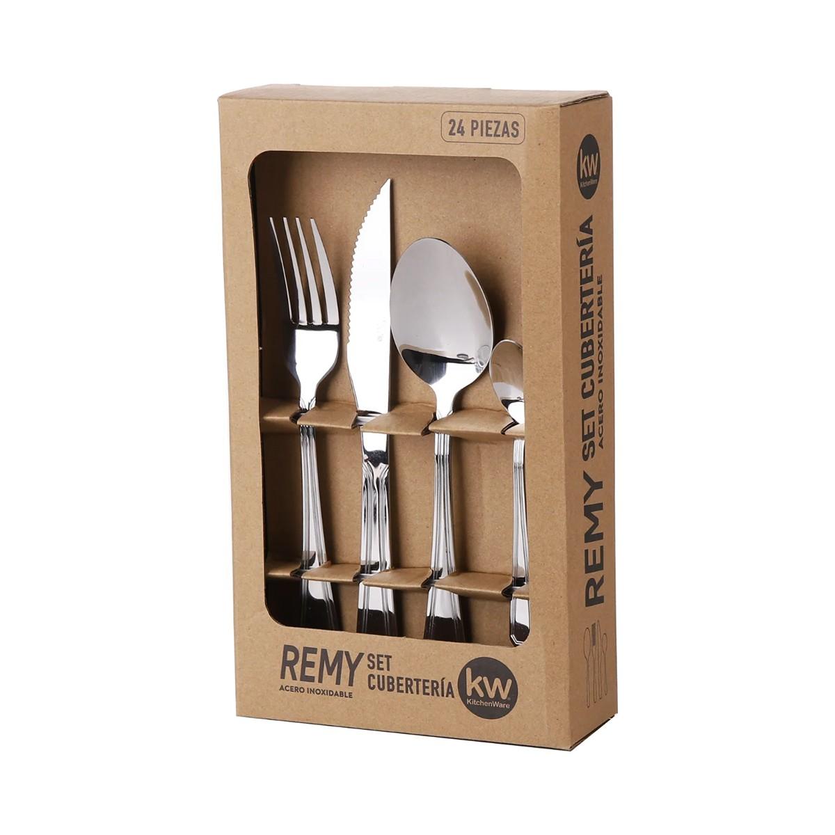 Set De Cubietos 24 Piezas Remy Acero Inoxidable