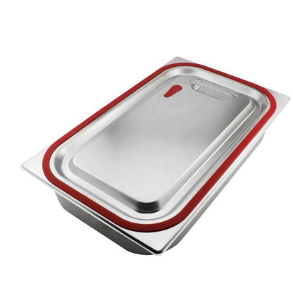 Tapa Contenedor Gastronómico Acero Inoxidable GN 1/1 Silicona Linea Premium