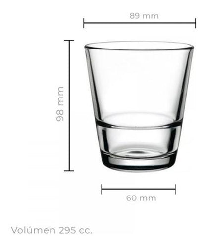 Vaso Whisky Apilable 295Cc Línea Grande-S
