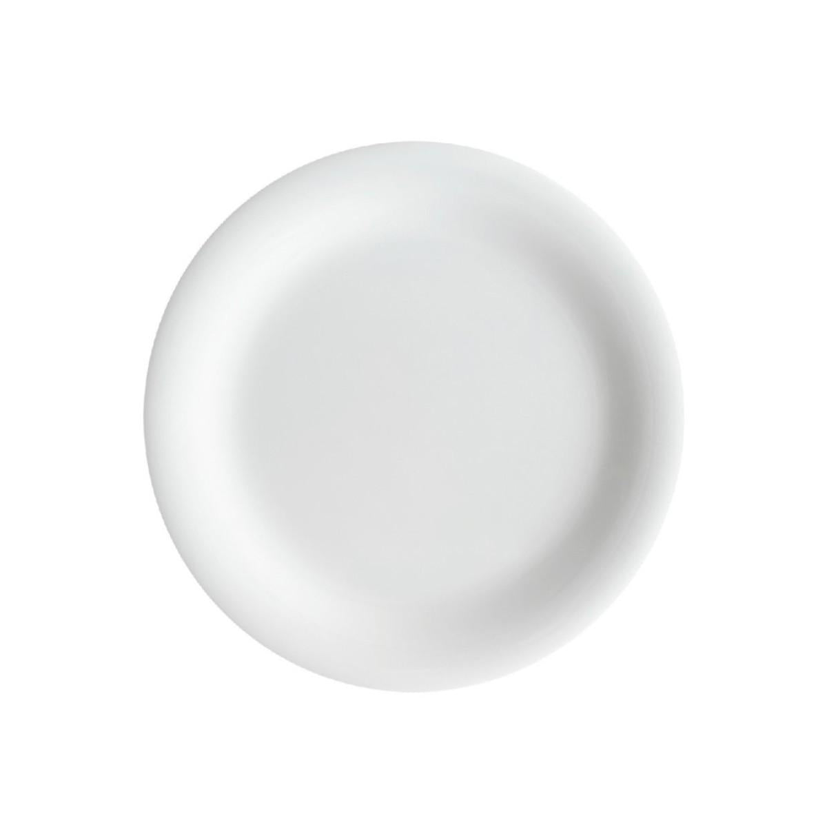 Plato Melamina Redondo Borde Ancho Blanca 21 Cm Línea Clásica