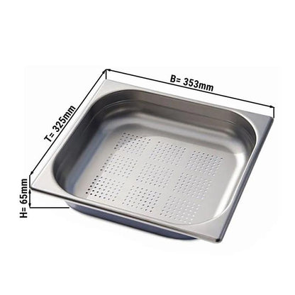 Contenedor Gastronómico Acero Inoxidable Perforado GN 2/3 x 6.5 Cm Linea Premium