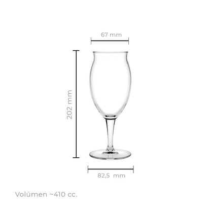 Set De 6 Copas Cerveza Stout 410 Cc