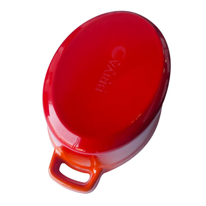 Mini Olla Hierro Enlozado Ovalada Naranja 15.5X9.2X4.8 Cm