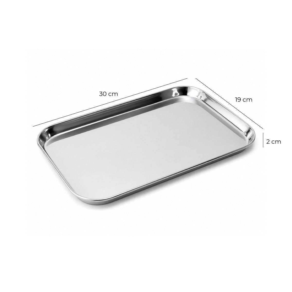 Bandeja De Servicio Rectangular Acero Inoxidable 30 x 19 Cm