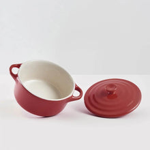 Set De 2 Mini Olla Redonda Ceramica Roja
