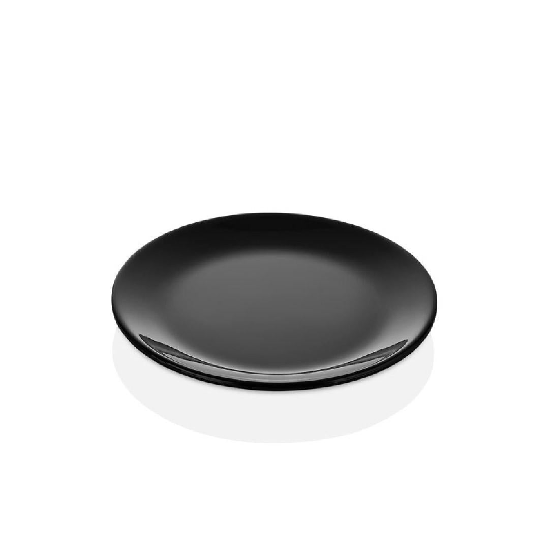 Plato Melamina Redondo Sin Borde Negra 17 Cm Línea Clásica