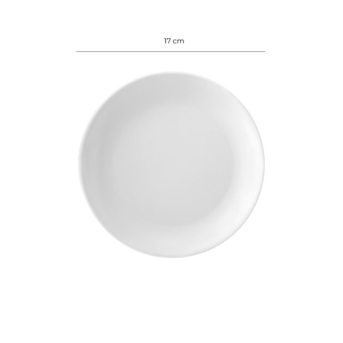 Plato Melamina Redondo Sin Borde Blanca 17 Cm Línea Clásica