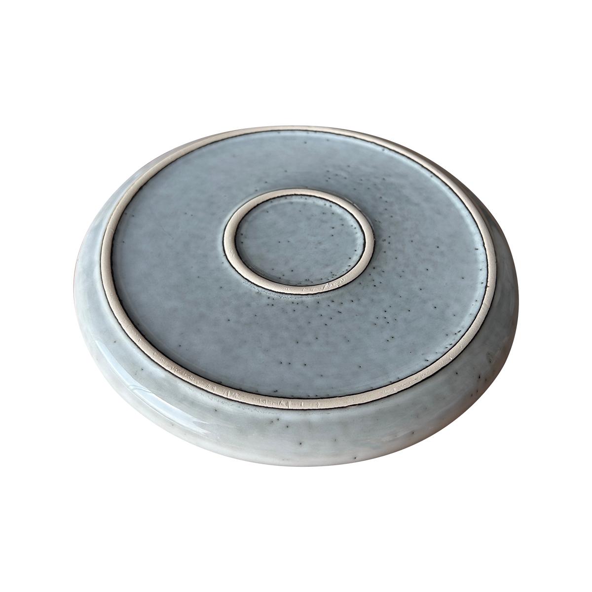 Set 6 Platos Redondo Ceramica 22 Cm Gris Linea Oslo