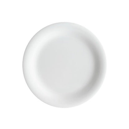 Set de 6 Platos Melamina Redondo Borde Ancho Blanca 21 Cm Línea Clásica