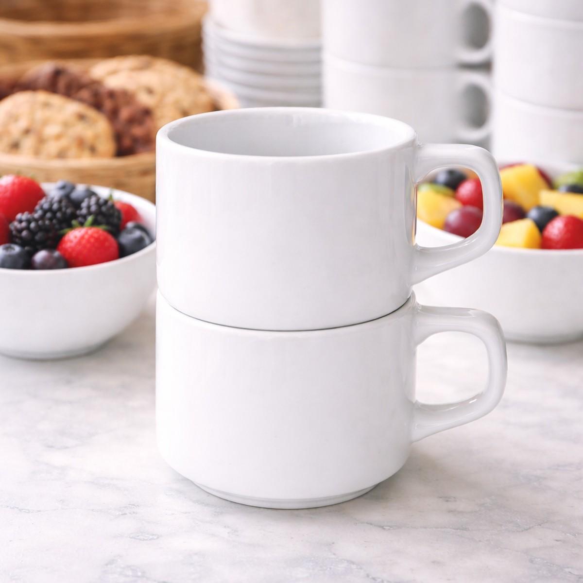 Set 6 Mug Porcelana Blanco 350 Ml Línea Padua