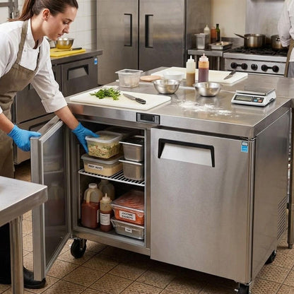 Mesón Refrigerado 2 Puertas LUC-350R 125 Cm Norkalt