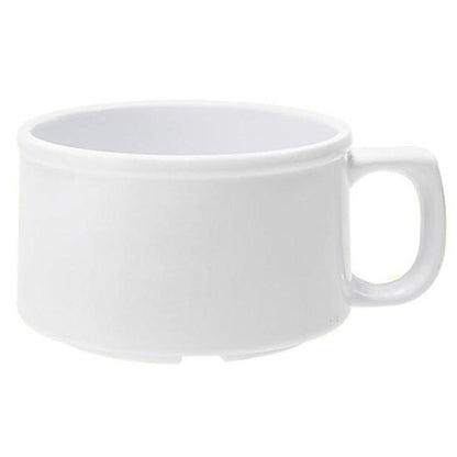 Tazón C/Asa Para Sopa Melamina Blanca 325 Ml