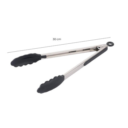Tenaza Acero Inoxidable Con Punta De Silicona 30 Cm