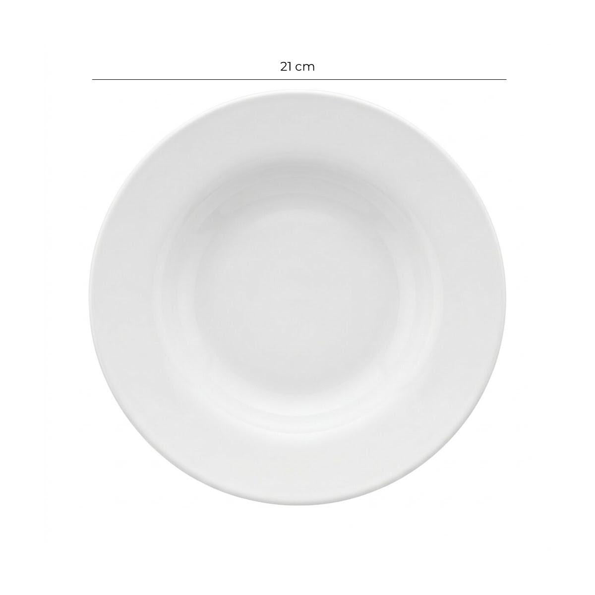 Plato Hondo De Policarbonato Blanco 21 Cm