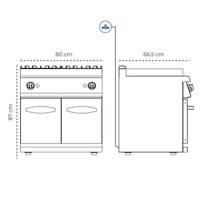 Plancha De Cromo A Gas Linea 700 Volter