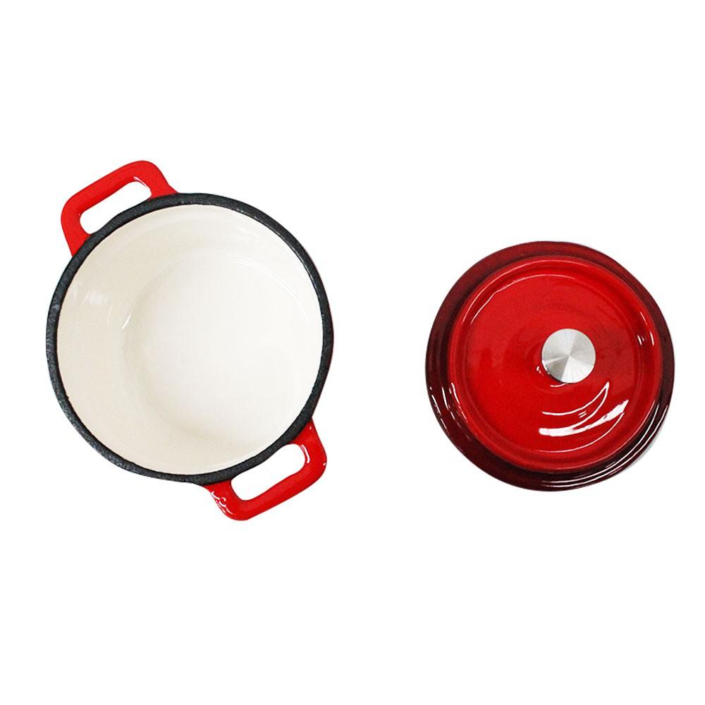 Mini Olla Hierro Fundido Roja 13x5 Cm