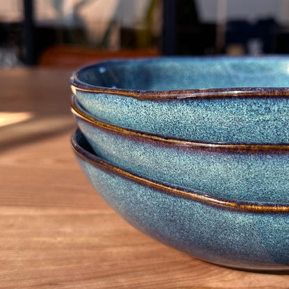 Set 6 Bowl Redondo Ceramica Azul 18X5 Cm Linea Efes