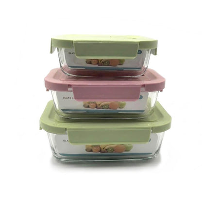 Set Tupper Hermético Rectangular 3 piezas 390/520/800ml