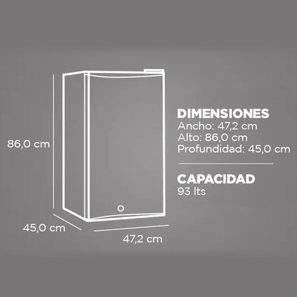 Frigobar Frío Directo Light Silver 93 litros