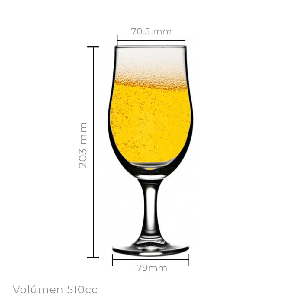 Set De 6 Copa de Vidrio Cerveza Cervecero 510 Cc Línea Draft