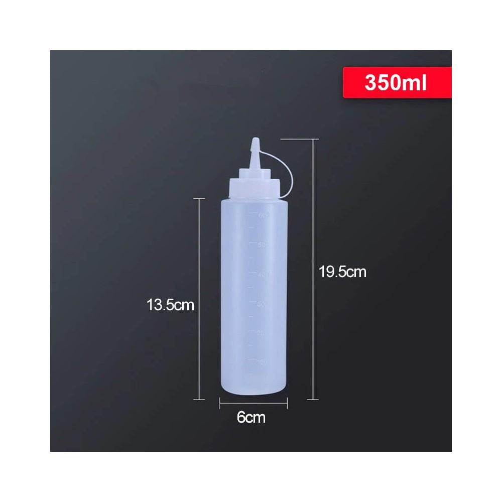 Set 6 Botella Dispensadora Salsa Graduada 350 Ml