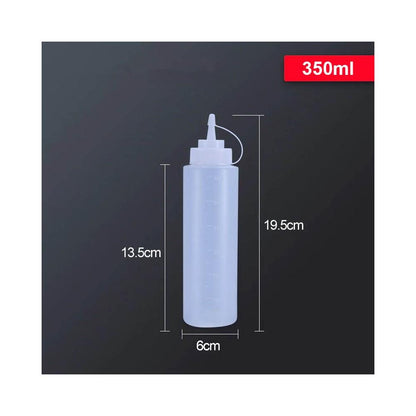 Set 6 Botella Dispensadora Salsa Graduada 350 Ml