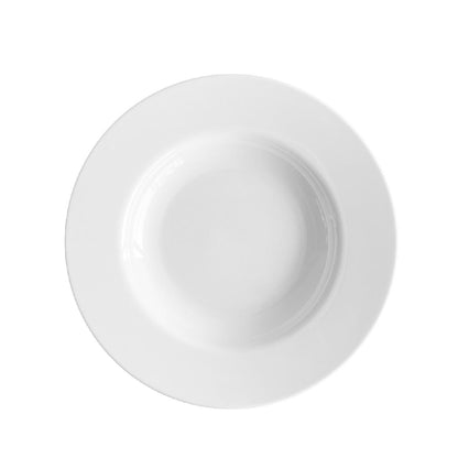 Set de 6 Platos Melamina Hondo Borde Grueso Blanca 23 Cm Línea Clásica
