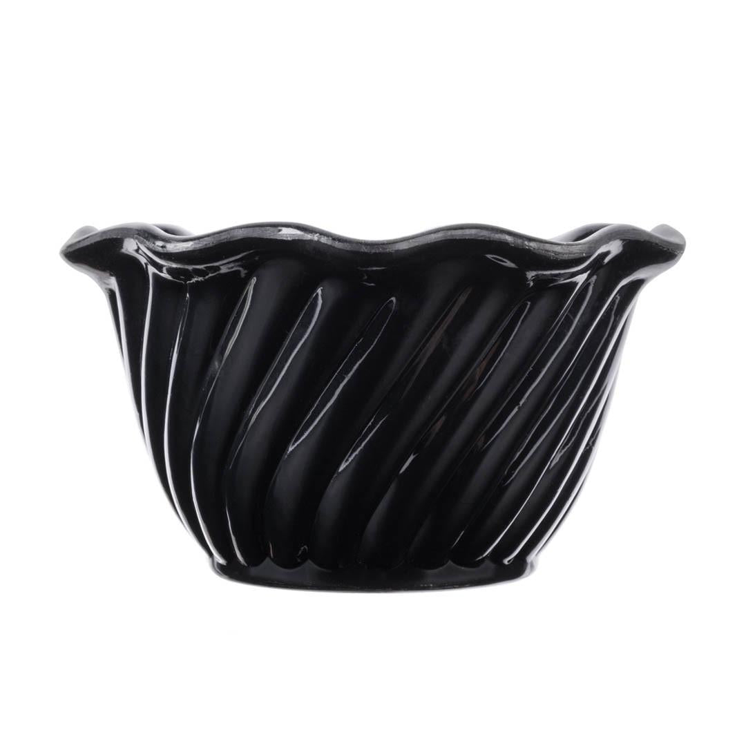 Pocillo Remolino Negro Policarbonato Irrompible 150 cc