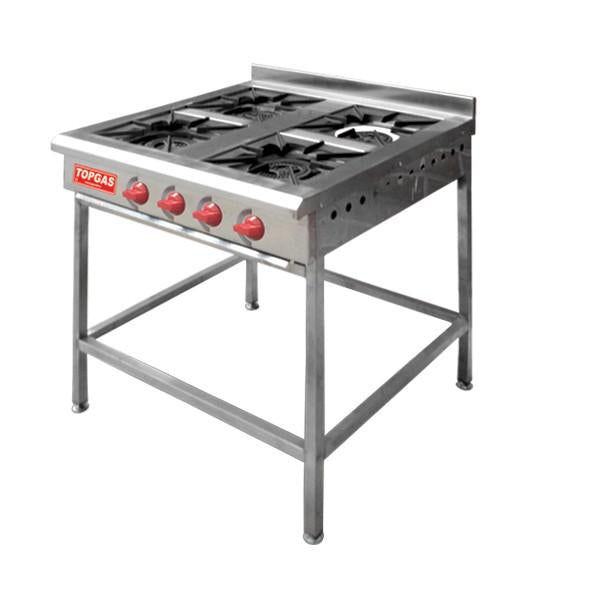 Anafe A Gas 4 Platos Acero Inoxidable
