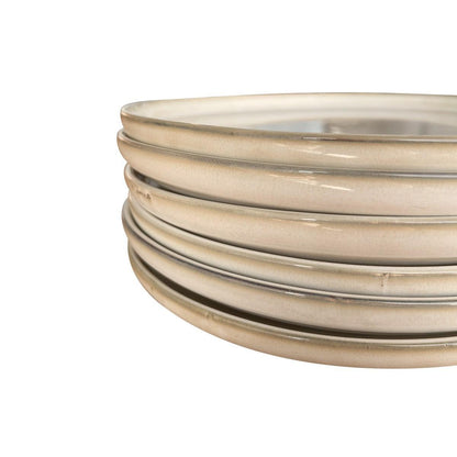 Set 6 Platos Redondo Ceramica 26.5 Cm Beige Linea Oslo