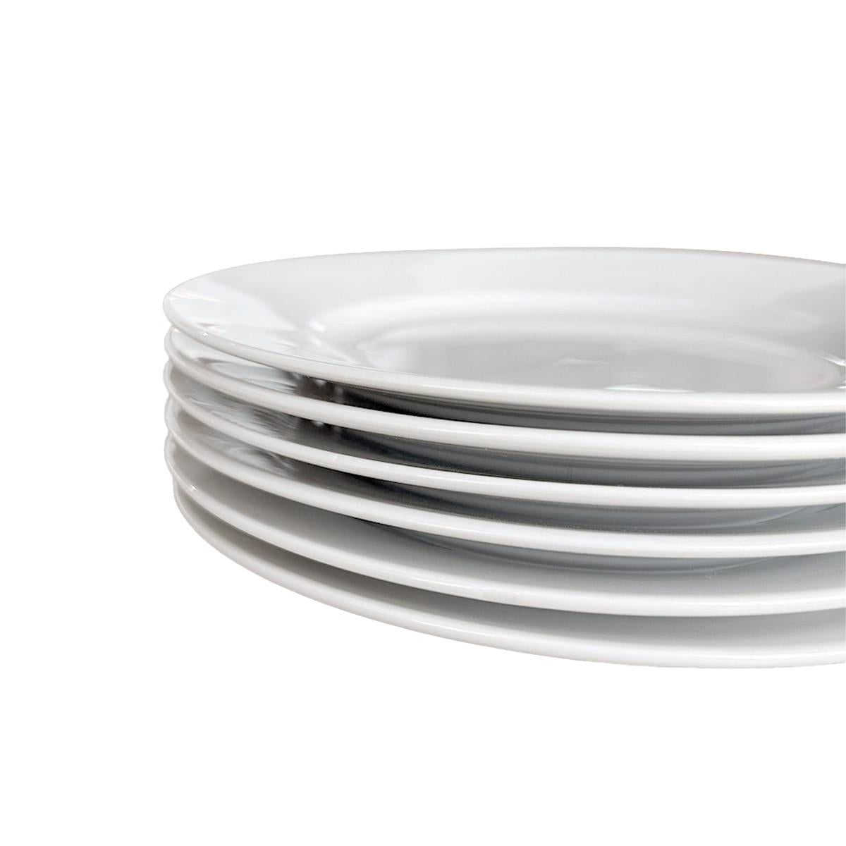 Set 6 Platos Porcelana Borde Ancho 15 Cms Línea Padua