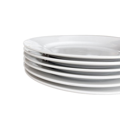Set 6 Platos Porcelana Borde Ancho 15 Cms Línea Padua