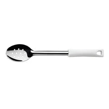 Cuchara Perforada Acero Inoxidable 43Cm Mango Blanco