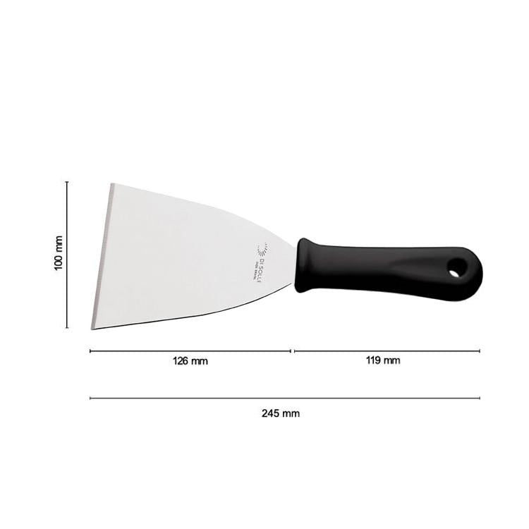 Espátula Recta Triangular 10 Cm Mango Negra Línea Durafio