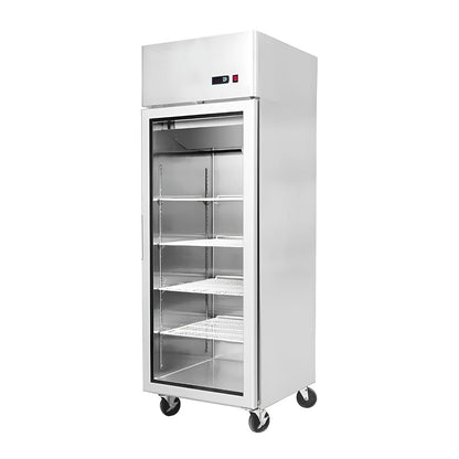 Refrigerador Acero Inoxidable Puerta Vidrio Single 700 Litros Norkalt