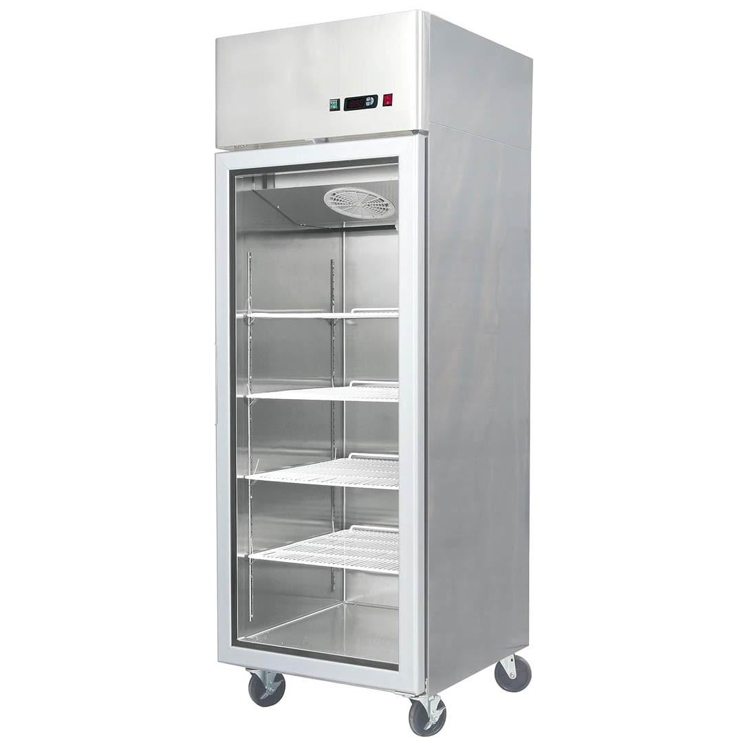 Congelador Acero Inoxidable Puerta Vidrio Single 700 Litros Norkalt