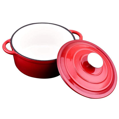 Olla Hierro Fundido Redonda Roja 24x12 Cm