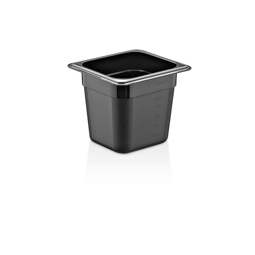 Contenedor Gn Policarbonato Negro 1/6x15 Cm