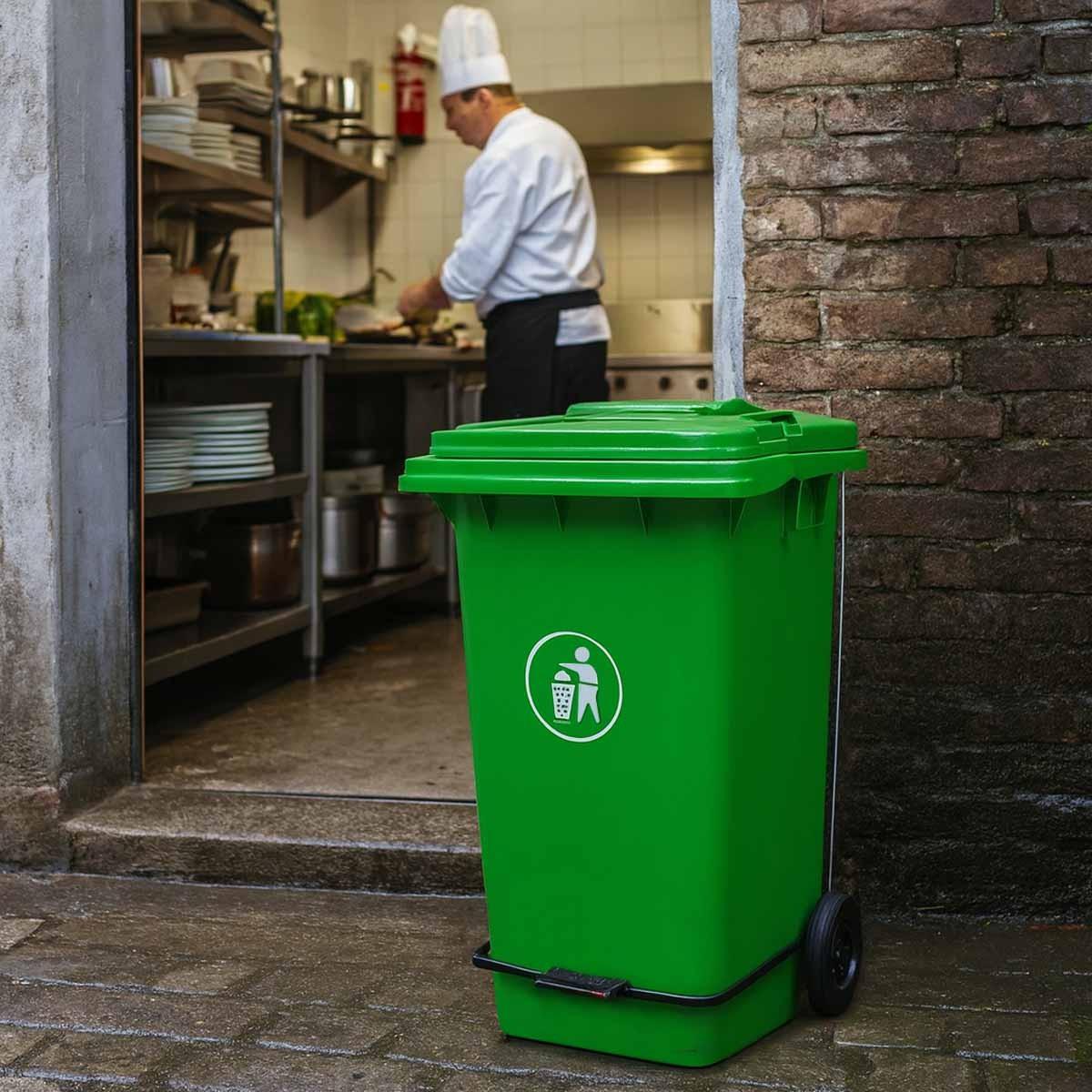 Contenedor 360 Litros Con Pedal Color Verde