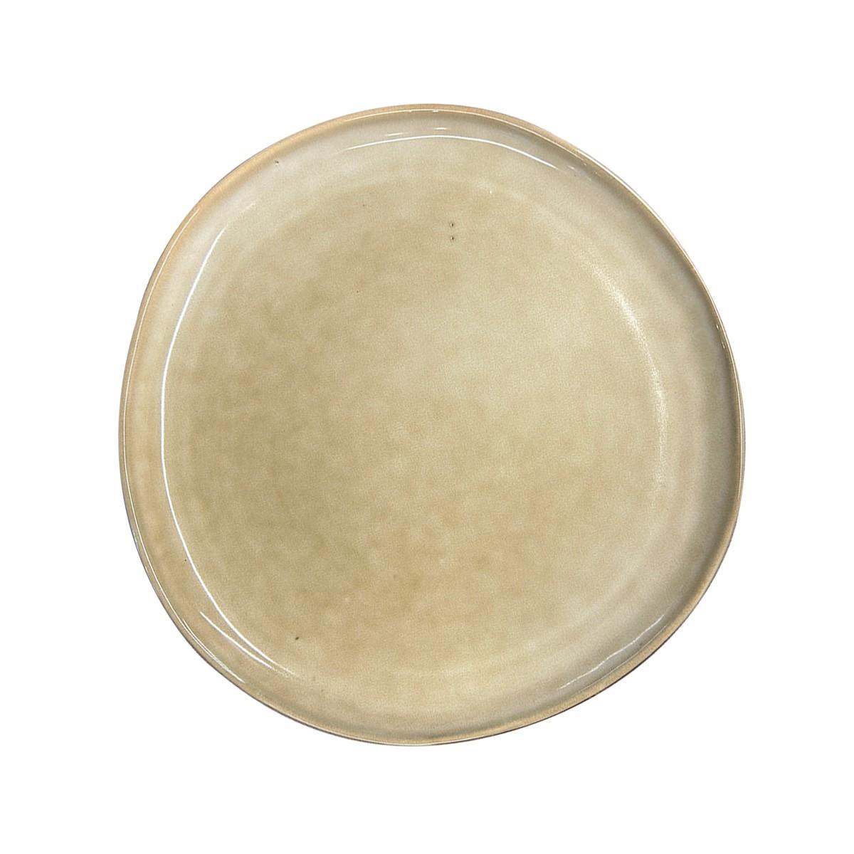 Set De 6 Plato Redondo Ceramica 26.5 Cm Arena Línea Rustica