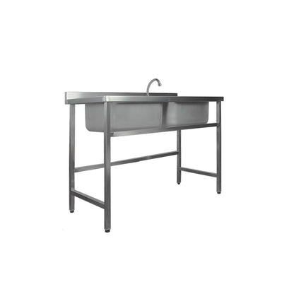 Lavafondo Mural 2 Tazas Acero Inox 140X70X85 Cm