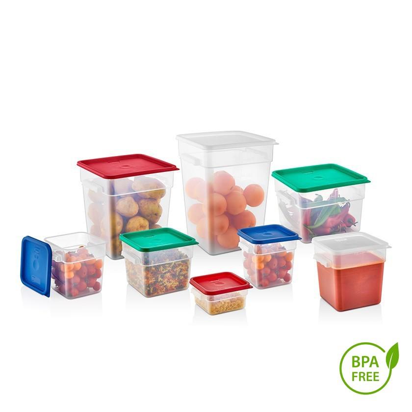 RECIPIENTE CUADRADO POLIPROPILENO 7.6 LTS CON TAPA TRANSPARE