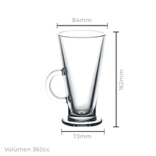 Set De 4 Taza De Vidrio 360 Cc. Linea Columbian