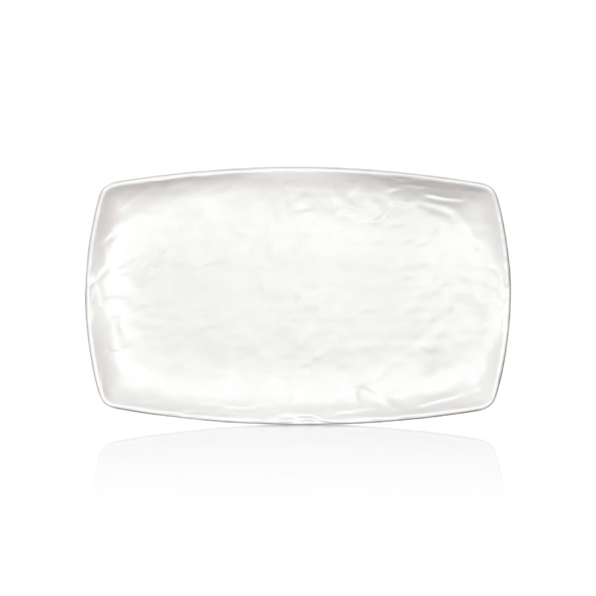 Plato Melamina Rectangular Blanca 20x33 Cm Línea Carre