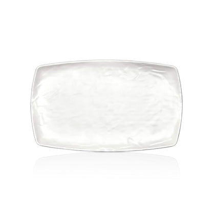 Plato Melamina Rectangular Blanca 20x33 Cm Línea Carre