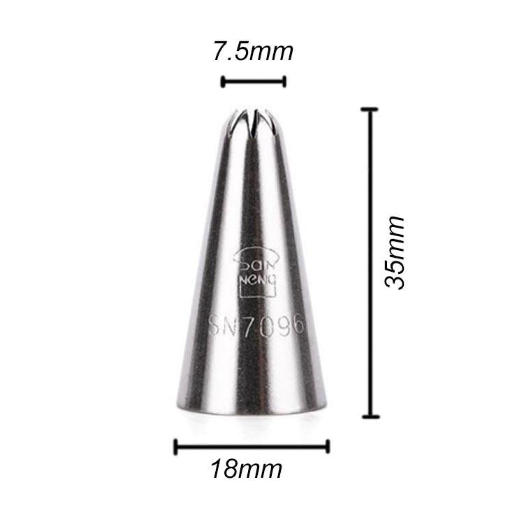 Boquilla Estrella 8P Acero Inoxidable Ø7.5xø18x35 Mm