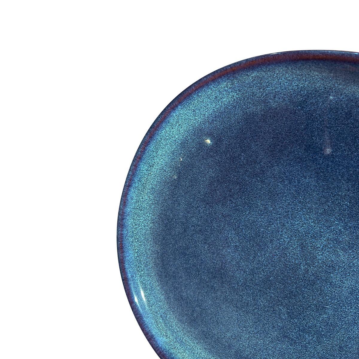 Set 6 Platos Redondo Ceramica Azul 21 Cm Linea Efes